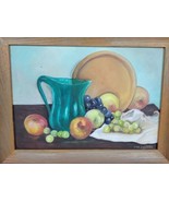 Vtg Framed Oil Painting Winifred Cooper Still Life Fruit Pitcher 13x9 - $495.00