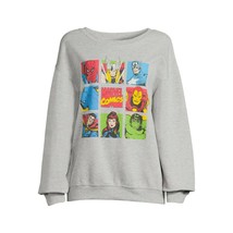 Marvel Squares Juniors Long Sleeve Graphic Sweatshirt - Gray Juniors - £21.57 GBP