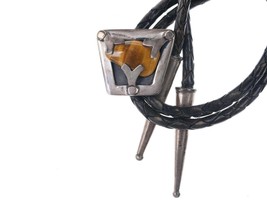 Mid Century Taxco Sterling silver cat&#39;s Eye bolo tie - $133.65