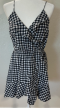 Express Gingham Check Ruffle Dress Size M Adjustable Picnic Summer - €12,60 EUR