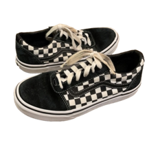 Vans Black White Checkerboard Suede Low Top Sneakers Youth Size 3.5 500714 - £11.78 GBP
