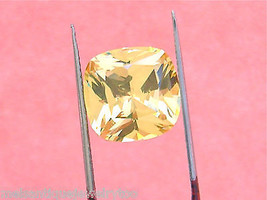 LOOSE ANTIQUE SQUARE CUT FANCY CANARY YELLOW 12.84ct CUBIC ZIRCONIA CZ 1... - £98.66 GBP