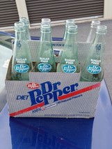 Diet Dr Pepper 8 Pack 16 Oz Glass Bottles Vintage Empty Sugar Free W/Case!! - £29.61 GBP