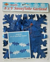 1990&#39;s Beistle Metallic Snowflake Garland 8&quot;x9&#39; New In Packaging - £10.38 GBP