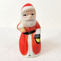 Christmas Thimble  Enesco Santa Claus Bisque Vintage with Sack and Lantern - $7.42