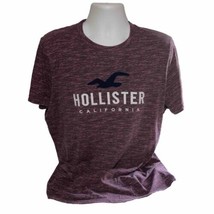 Hollister Men&#39;s XXL 2XL Burgundy T Shirt Big Embroidered Chest Logo 2012 - $13.20
