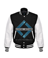  American Unisex Black Wool Letterman Varsity Jacket/ Real White Leather... - $118.99 CAD