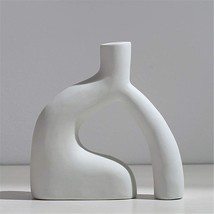 Czsycdsf White Ceramic Vase, Nordic Style Modern Minimalist, 5.9&#39;&#39; X 5.9&#39;&#39; - £28.37 GBP