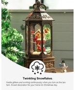 12&quot; Christmas Snow Globe Lantern, Glitter Hex Music Box, USB &amp; Battery-P... - $608.78 MXN