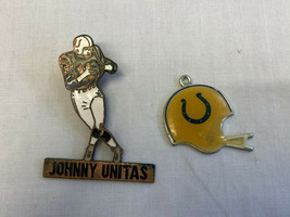 Vtg Johnny Unitas Pin Pendant Lot Baltimore Colts Keychain Charm - $49.95
