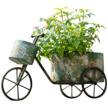 Bicycle Wrought Iron Flower Pot Flower Pot Succulent Pot Flower Cart - £90.82 GBP