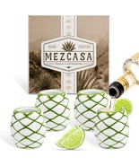 Mezcasa Agave-Inspired Ceramic Tequila Shot Glasses, Set of 4 Handmade Cups - $627.23 MXN