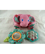 Pink Elephant Crib Toy Bright Starts Baby Rattle Plush 10&quot; Infant Lovey - €6,20 EUR