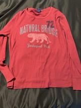 Natural Bridge VA Zoological Park Tiger Graphic Waffle Shirt XL Red Thermal - $22.95