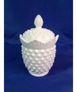 Fenton Hobnail Milk Glass Lidded Candy Dish with Ruffled Edge, Spindle o... - £51.47 GBP