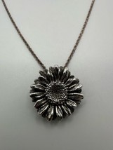 Vintage Sterling Silver Large Daisy Flower Pendant 2.8cm Necklace 20” X 2mm - $49.50