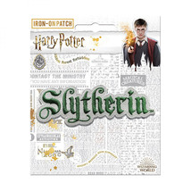 Harry Potter Slytherin Text Iron On Patch Green - £10.21 GBP