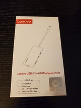 NEW Lenovo USB C to HDMI Adapter C107 - Grey 6 in 1 - £35.97 GBP