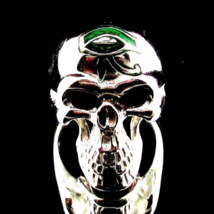 Sterling silver ring Eye of Ra on Grinning Skull ancient Egypt symbol Horus in G - £95.90 GBP
