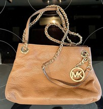 Michael Kors Pebble Leather Two Handle Shoulder Bag Purse Color: Tan - £22.93 GBP