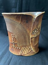 Vintage Bertil Vallien for Rorstrand Sweden &quot;Terra&quot; Brown 6&quot; Ceramic Vase - $150.00