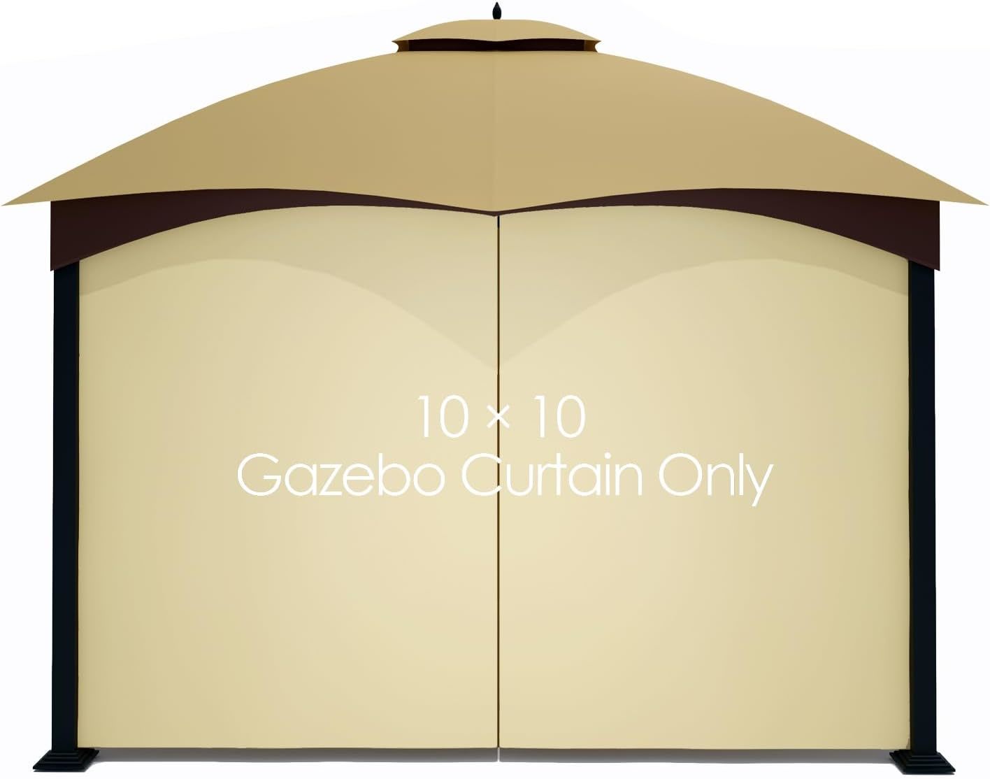 Gazebo Replacement Privacy Curtain With Zipper Outdoor Universal Privacy... - $41.93