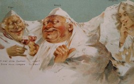 Fantasy Postcard F Killinger Swiss Mountain Gods Faces Monks Drink Wine Spirits  - £37.36 GBP