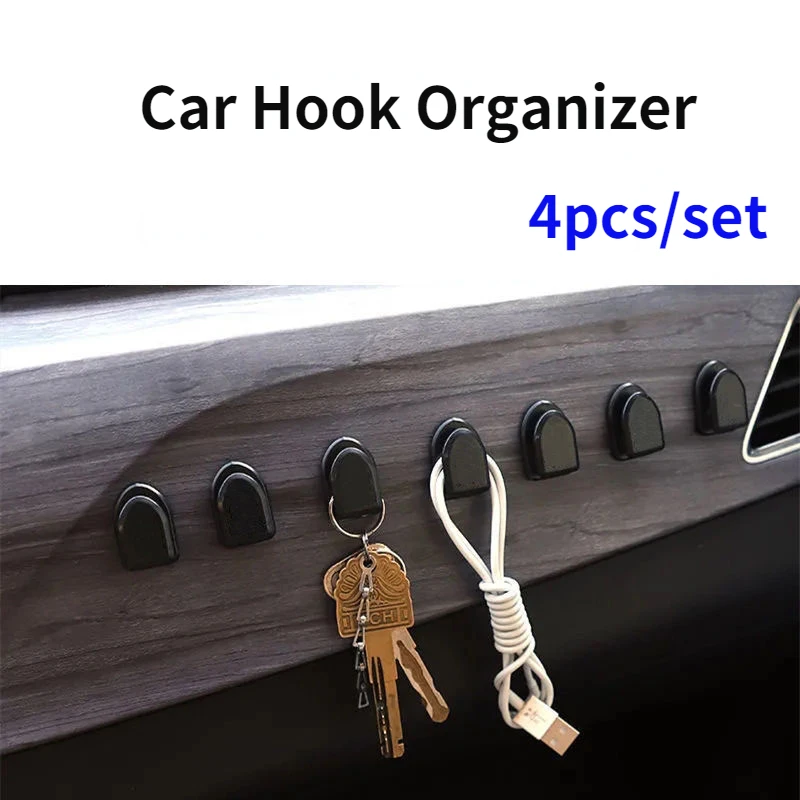 20/4Pcs Car Hook Organizer Storage for USB Cable Headphone Key Storage Self - £6.63 GBP+