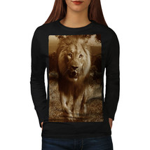 Wellcoda Lion Safari Nature Womens Long Sleeve T-shirt, Africa Casual Design - £19.39 GBP