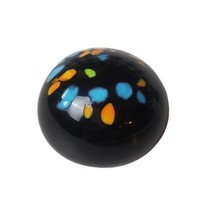Black with Millefiori Glass Paperweight polished bottom BEAUTIFUL - Sign... - £22.81 GBP