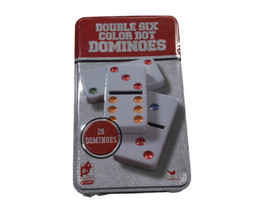 Collectors Dominoes Color Dot Double Six Tin Box Cardinal Brand NEW Sealed - $15.99