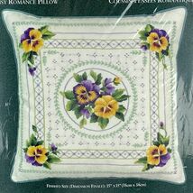 Elsa Williams Crewel PANSY ROMANCE PILLOW Embroidery Kit Spring Joan Mar... - $48.51