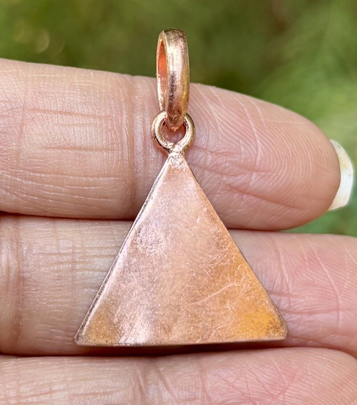1 pieza de cobre puro triángulo curativo colgante medallón joyería,...