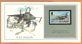 ISLE of MAN Stamp 1978 on Card &quot; R.A.F. Jaguar &quot; Painting Basil Smith - £2.16 GBP