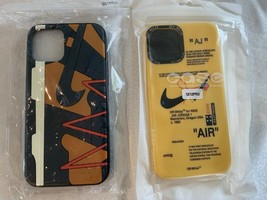 New Set of 2 iPhone 12/12 PRO NIKE AIR Case Yellow Orange - $257.30 MXN