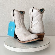 NEW Lane PLAIN JANE Short White Cowboy Boots 6.5 Leather Western Ankle Bootie - $212.85