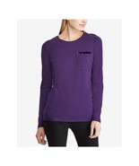 Lauren Ralph Lauren Women&#39;s Purple Velvet-Trim Chest Pocket T-Shirt- XS - $11.50