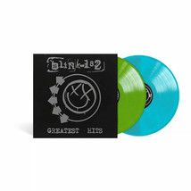 Greatest Hits Blink-182 Target Limited Green &amp; Aqua Vinyl LP Record (USED) - $34.64