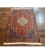 Per&#39;sian Bidjar Rug 4x5 Fine Handmade Vintage Carpet Red Navy Blue Wool Rug - $2,700.00