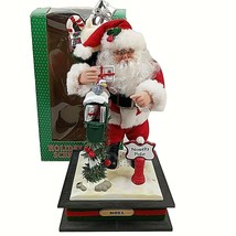 Vintage Christmas Santa North Pole Mailbox Musical Holiday Scene Figure 14&quot; Ligh - £19.38 GBP