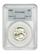 1945 25C PCGS MS65 - $122.22