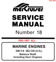 Mercury Mercruiser Service Manual #18 for 1993-1997 Engines GM V-6 Cylinder 4.3L - £7.80 GBP