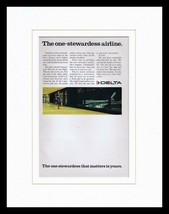 1968 Delta Airlines Framed 11x14 ORIGINAL Vintage Advertisement  - $44.54