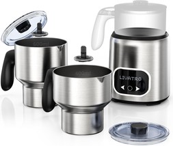 14-in-1 Milk Frother Dual Cup, IH Heating, Auto Memory, Stainless Steel - $74.24