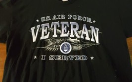 U.S. Air Force Veteran I Served T Shirt XL Black Patriot America Eagle Flag - £18.15 GBP