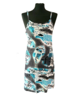 Y2K Vintage Strapless Dress Abstract Print - £31.19 GBP