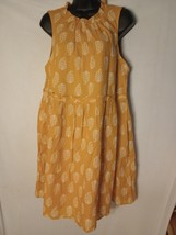 Lucky Brand Women&#39;s Size Medium Yellow/White Ruffle Mini Dress - £22.06 GBP