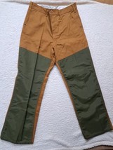 Vtg SafTBak Hunting Pants 34x30 Tan Double Knee Brush Guard USA Made Outdoor - £19.89 GBP