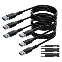 Usb To Usb Cable 6 Feet (3 Pack), Usb 3.0 Male To Male Cord, Type A 5Gbps Data T - £18.07 GBP