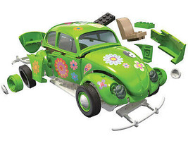 Skill 1 Model Kit Old Volkswagen Beetle Flower Power Snap Together Model... - £37.83 GBP